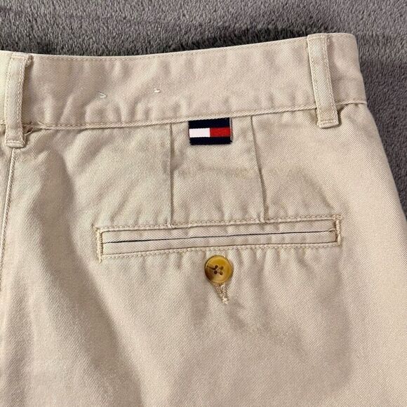 VTG Tommy by Tommy Hilfiger Pleated Chino Baggy Shorts Womens 10 Beige Preppy - Picture 5 of 10